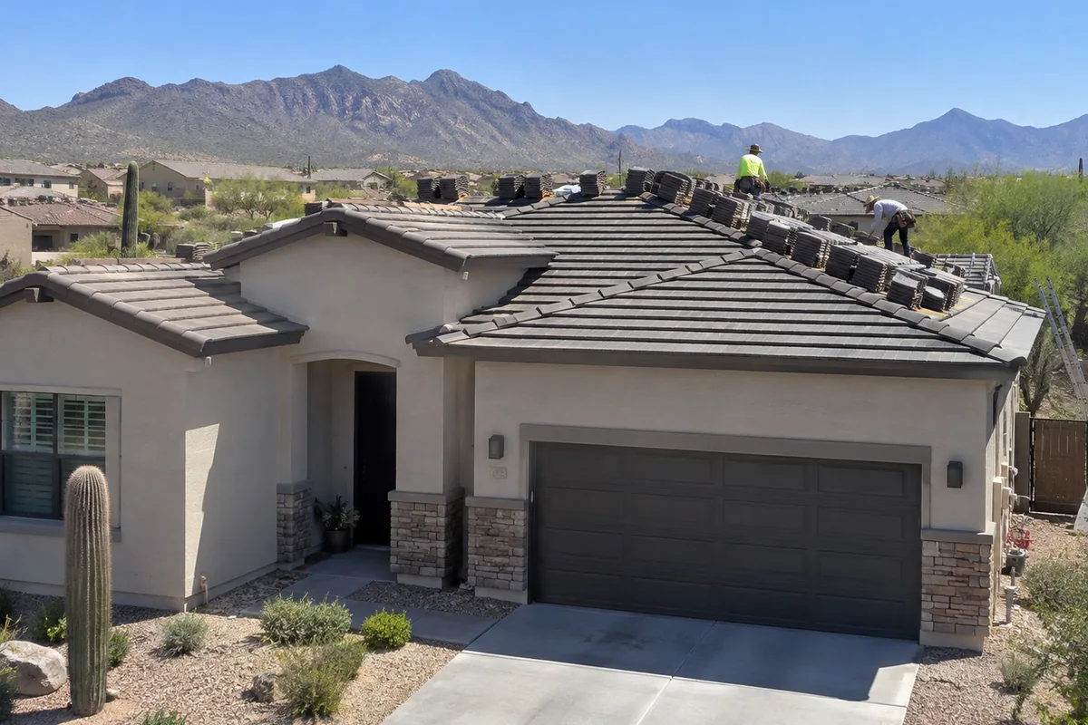New residential roof installation in Tucson Arizona