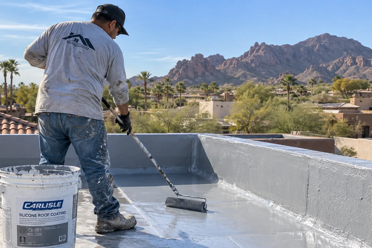 Application of a waterproofing system to a roof surface